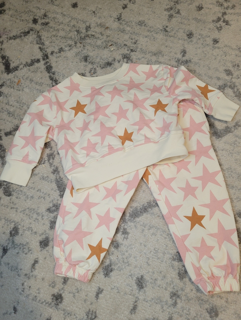 Pink Chicken Kids Star Sweatshirt & Joggers in Pink, Cream & Brown